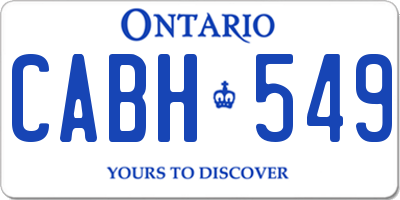 ON license plate CABH549