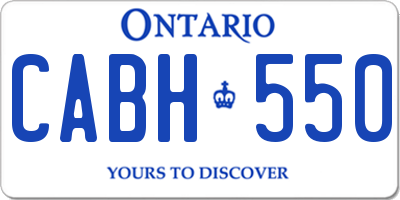 ON license plate CABH550