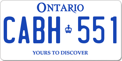 ON license plate CABH551