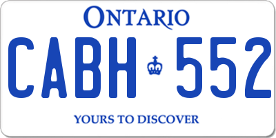 ON license plate CABH552