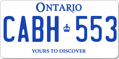 ON license plate CABH553