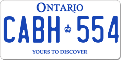 ON license plate CABH554