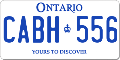 ON license plate CABH556