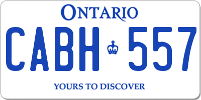 ON license plate CABH557