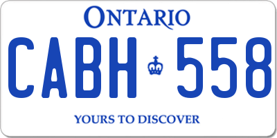 ON license plate CABH558