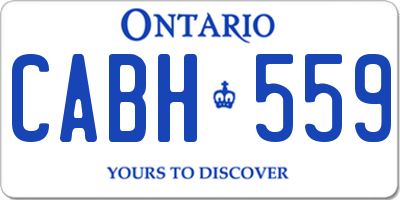 ON license plate CABH559