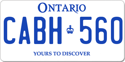 ON license plate CABH560