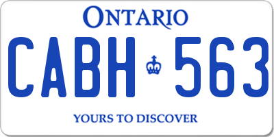 ON license plate CABH563