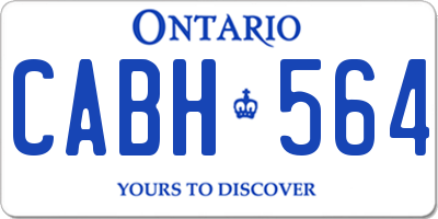 ON license plate CABH564