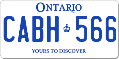 ON license plate CABH566