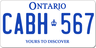 ON license plate CABH567