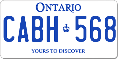 ON license plate CABH568