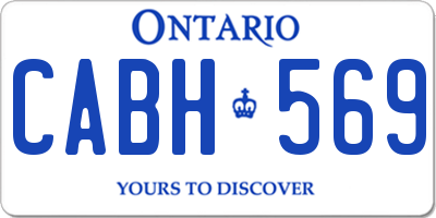 ON license plate CABH569