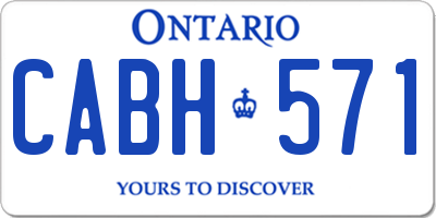 ON license plate CABH571