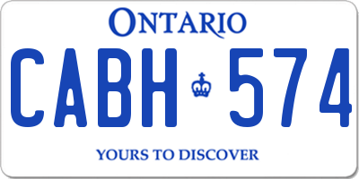 ON license plate CABH574