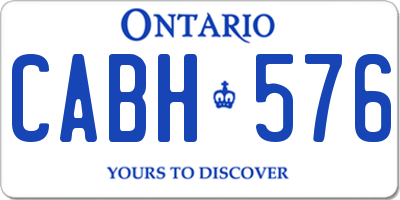 ON license plate CABH576