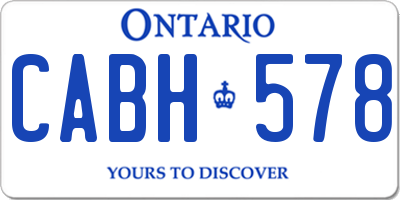 ON license plate CABH578