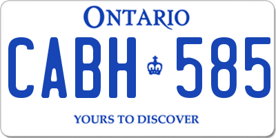 ON license plate CABH585