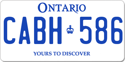 ON license plate CABH586