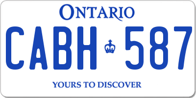 ON license plate CABH587