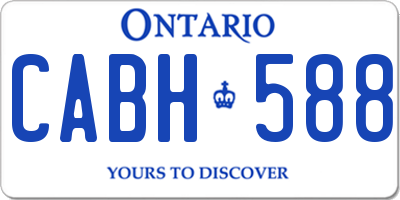 ON license plate CABH588