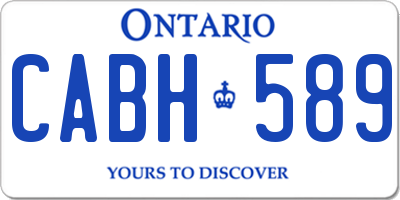 ON license plate CABH589