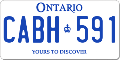 ON license plate CABH591