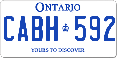 ON license plate CABH592