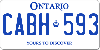 ON license plate CABH593