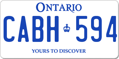 ON license plate CABH594