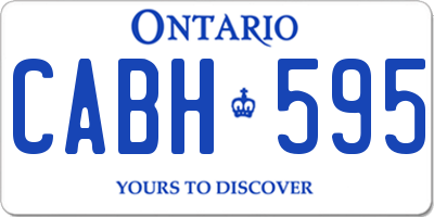 ON license plate CABH595