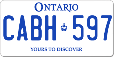 ON license plate CABH597