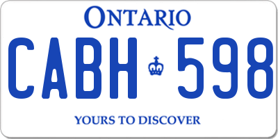 ON license plate CABH598