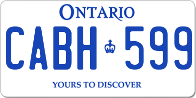 ON license plate CABH599