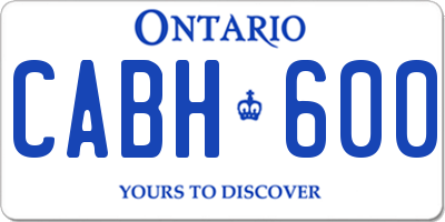 ON license plate CABH600