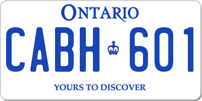 ON license plate CABH601