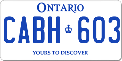 ON license plate CABH603