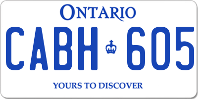 ON license plate CABH605