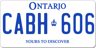 ON license plate CABH606