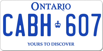 ON license plate CABH607