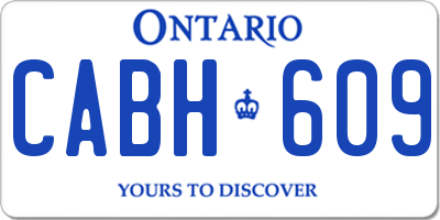 ON license plate CABH609