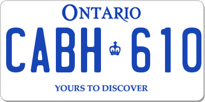 ON license plate CABH610