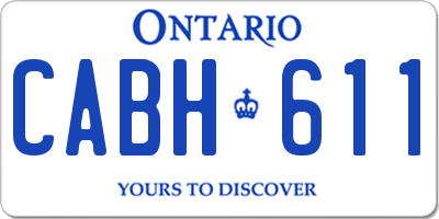 ON license plate CABH611