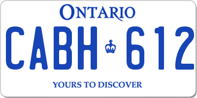 ON license plate CABH612