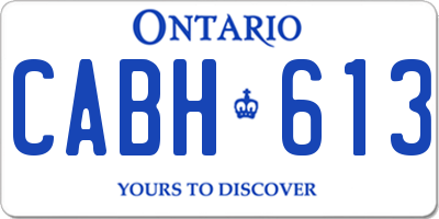 ON license plate CABH613