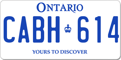 ON license plate CABH614