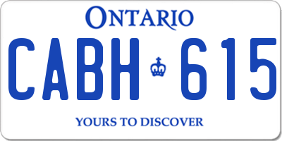 ON license plate CABH615