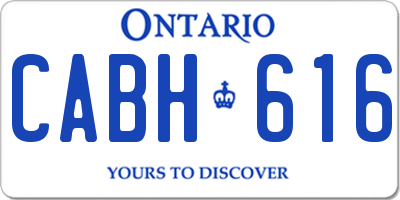 ON license plate CABH616