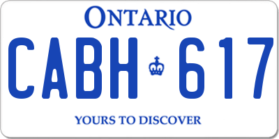 ON license plate CABH617