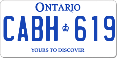 ON license plate CABH619